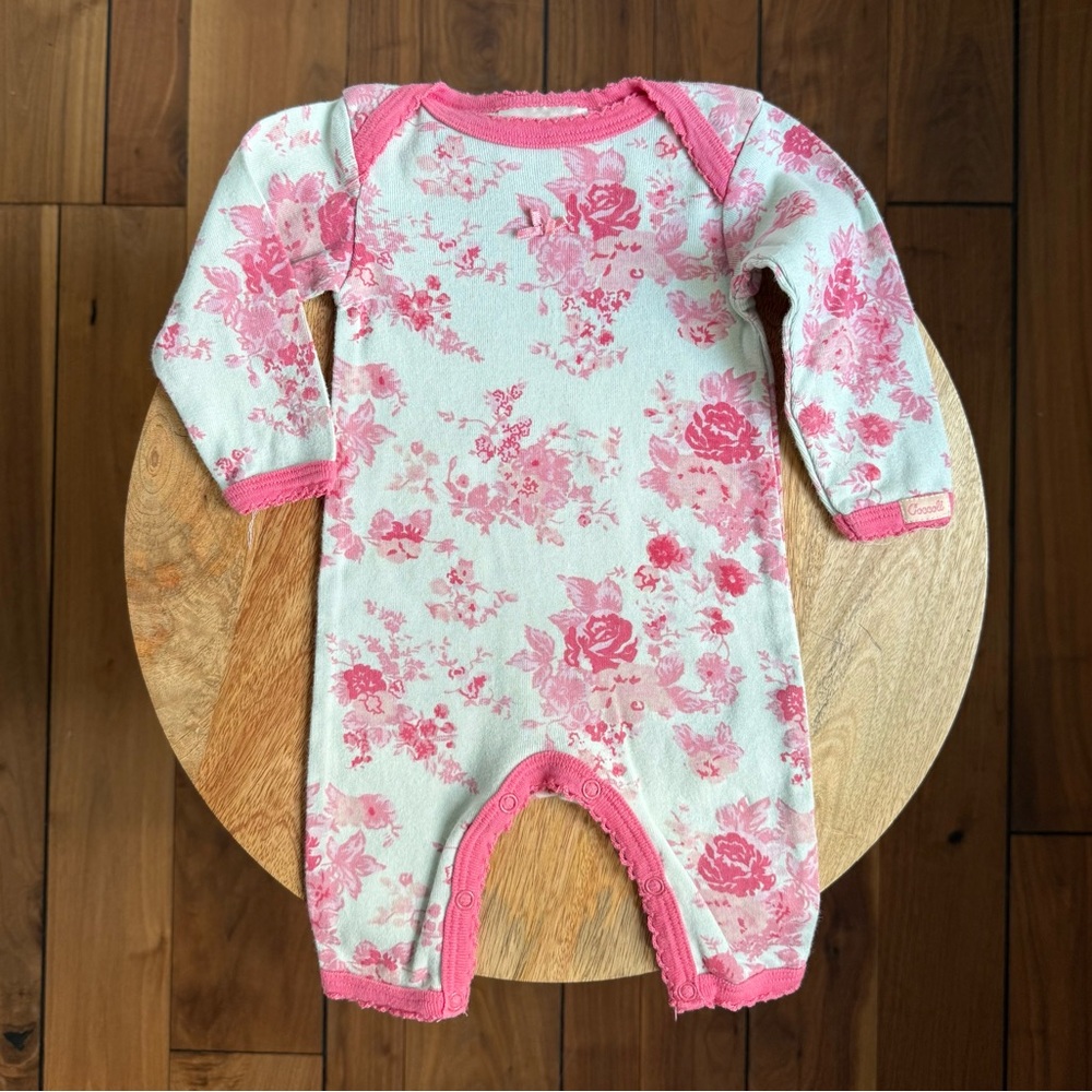 Coccoli Blue & Pink Floral Babygirl Jumpsuit Sz: 3-6M